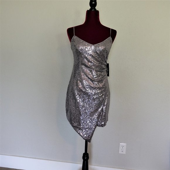 Lulus Dresses & Skirts - Silver Sequin Party Dress, Small NWT